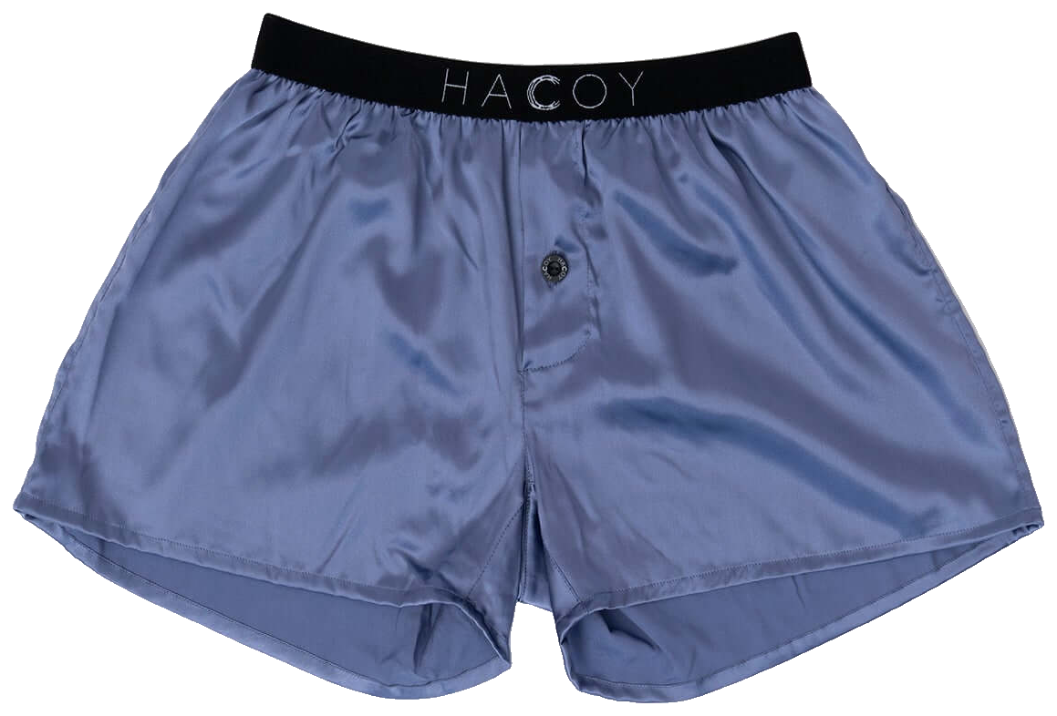 HACOY Silk Boxer Shorts, Blue