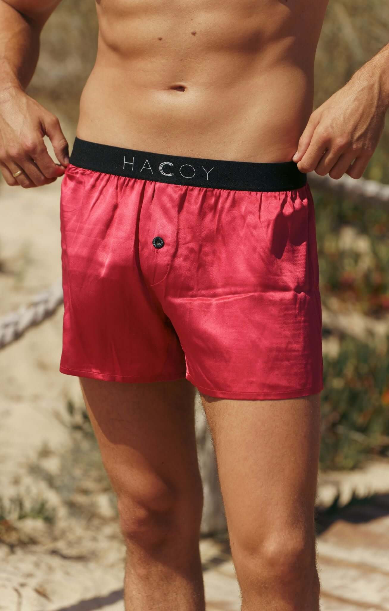Silk Boxer Shorts, Red