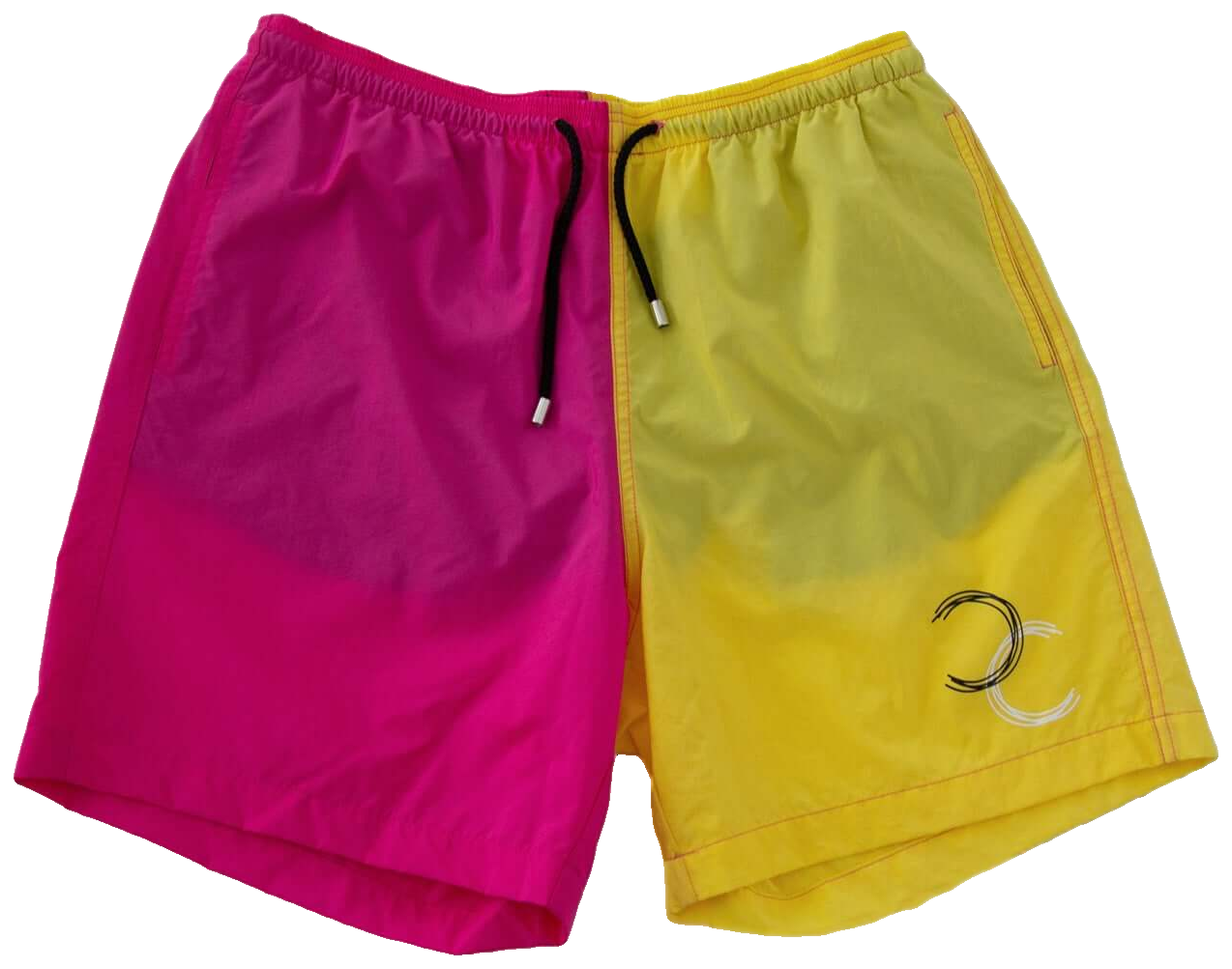 HACOY Dual Swim Shorts, Pink / Yellow