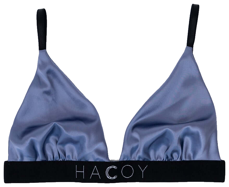 HACOY Silk Bra, Blue