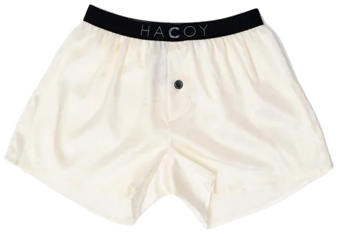 Silk Boxer Shorts, Ivory